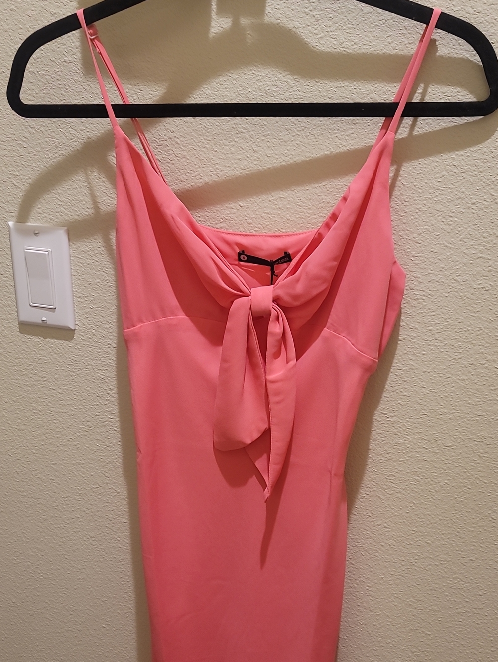NWT Womens Karisa Sleeveless Pink Midi Dress with Front Tie Fully Lined Size Sm